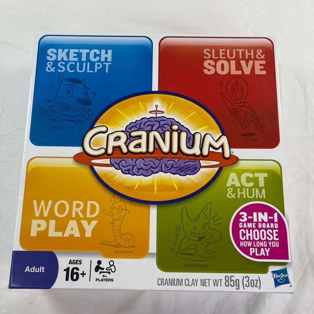 ⭐️Cranium 3-in-1 Game Board 600 Cards Sketch Sleuth Word Play & Act